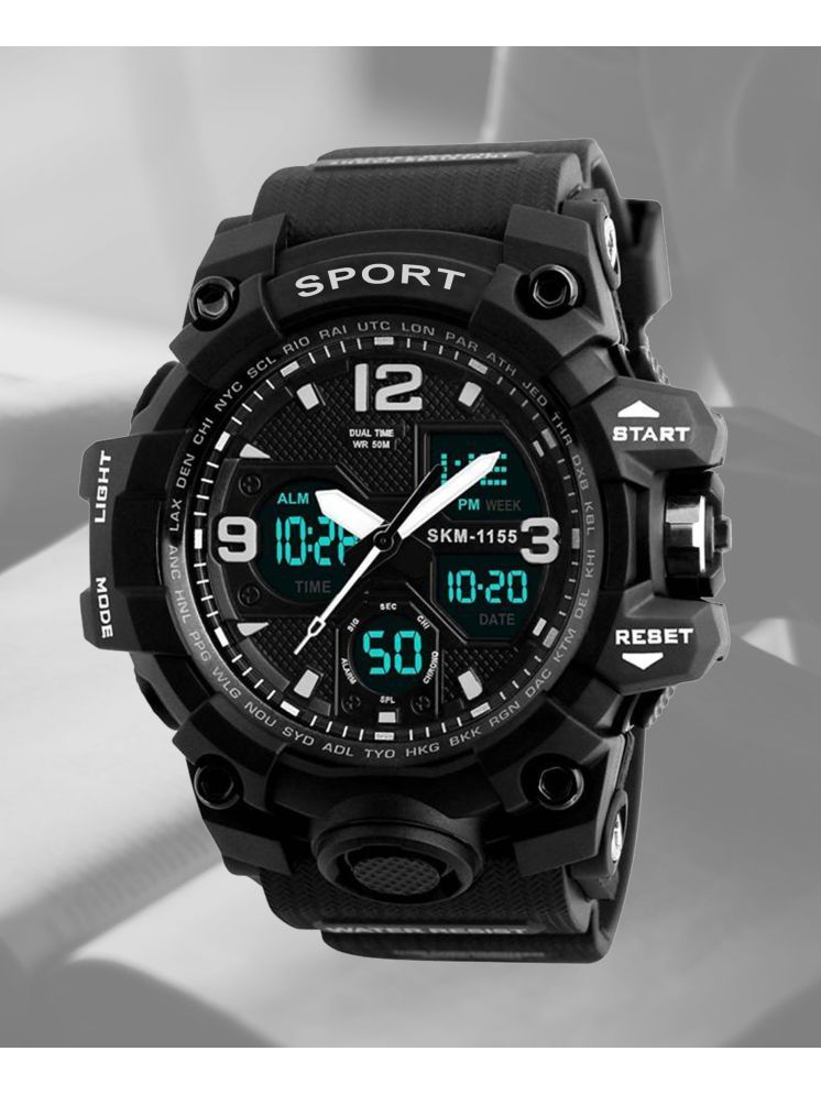     			Harbor Black Silicon Analog-Digital Men's Watch