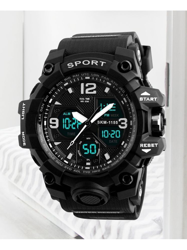     			Harbor Black Silicon Analog-Digital Men's Watch