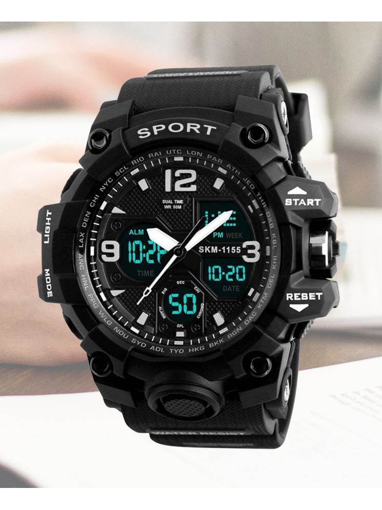     			Harbor Black Silicon Analog-Digital Men's Watch