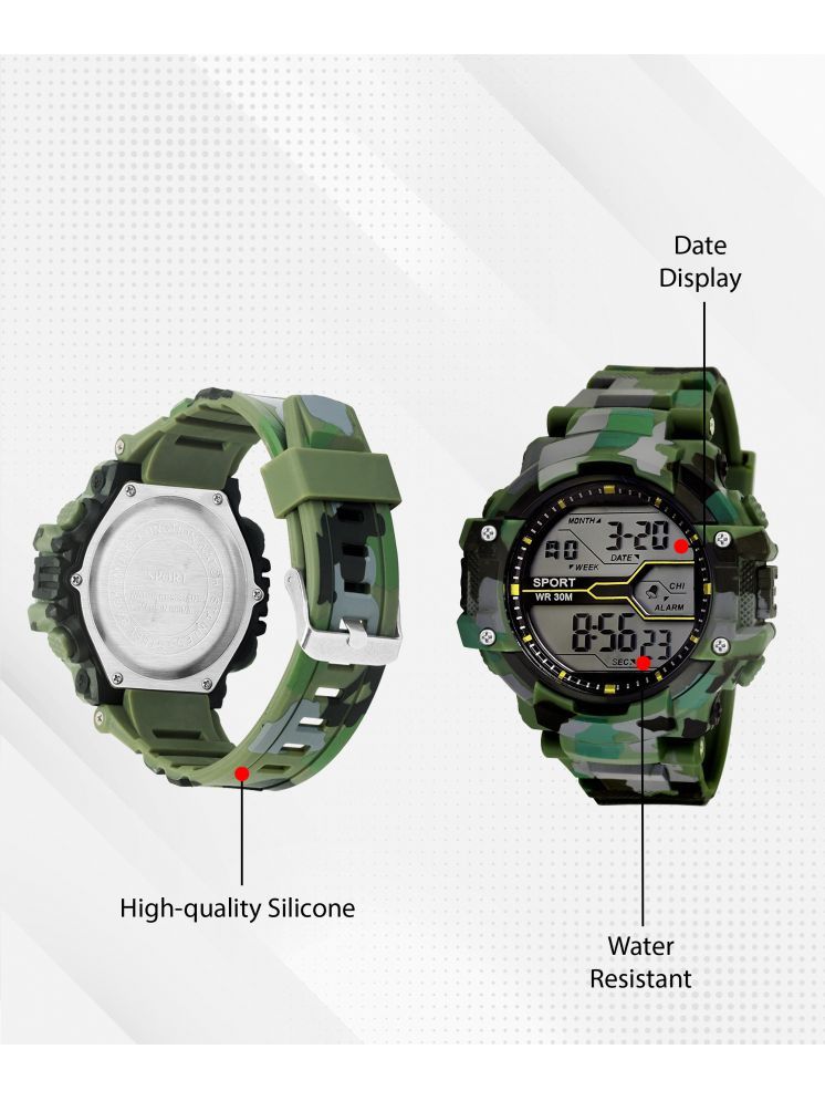     			Harbor Green Silicon Digital Men's Watch