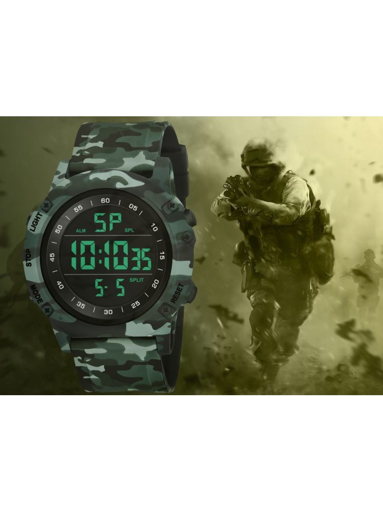     			Harbor Green Silicon Digital Men's Watch