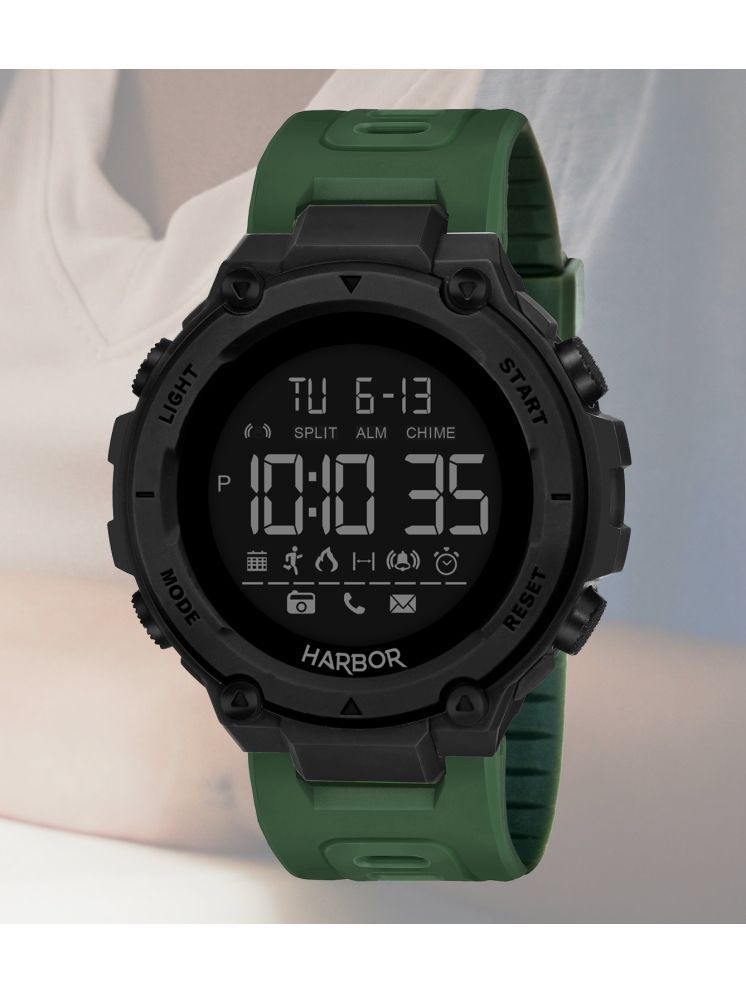     			Harbor Green Silicon Digital Men's Watch