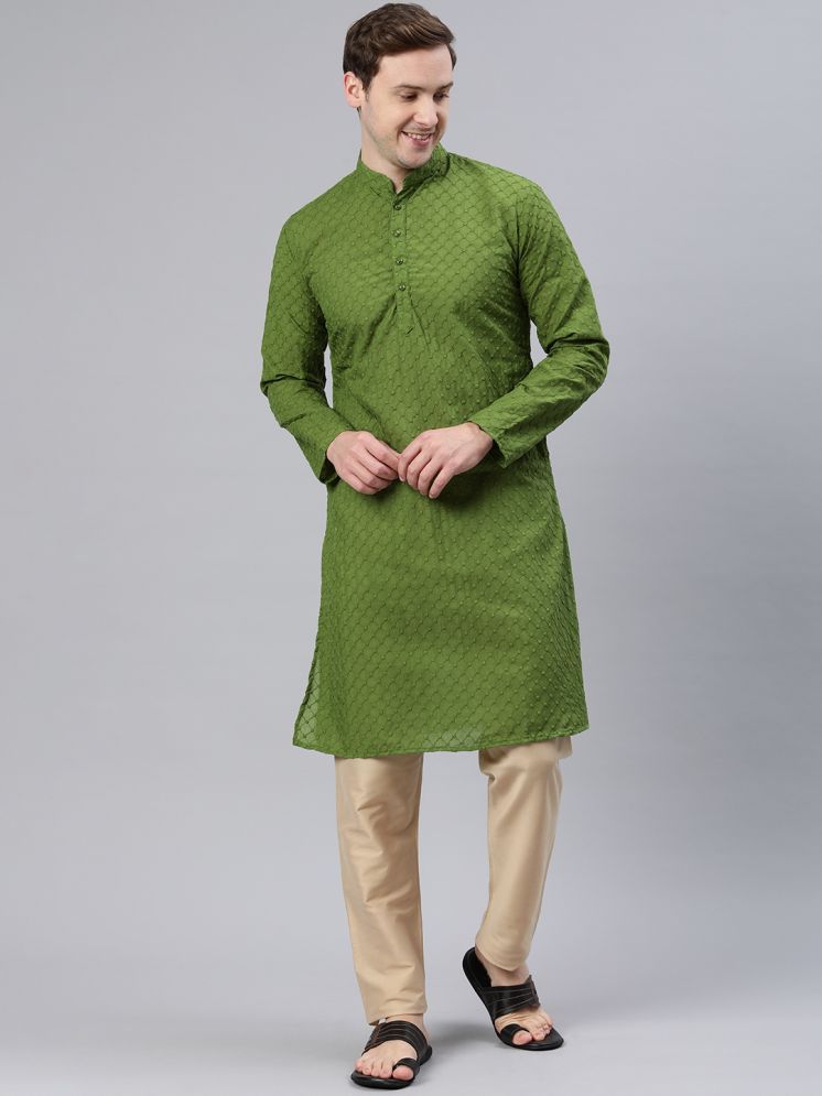     			MAJESTIC MAN Green Polyester Men's Regular Kurta ( Pack of 1 )