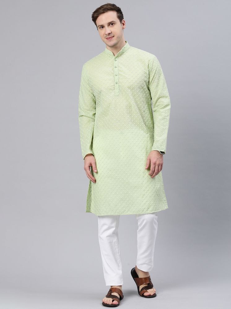     			MAJESTIC MAN Light Green Polyester Men's Regular Kurta ( Pack of 1 )