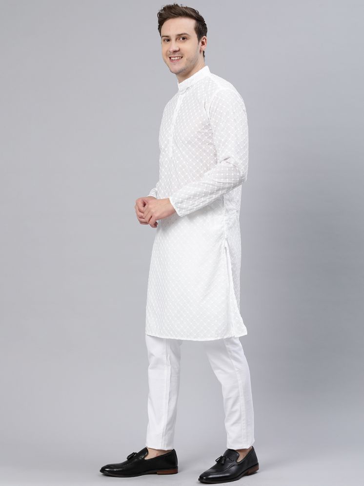     			MAJESTIC MAN White Polyester Men's Regular Kurta ( Pack of 1 )