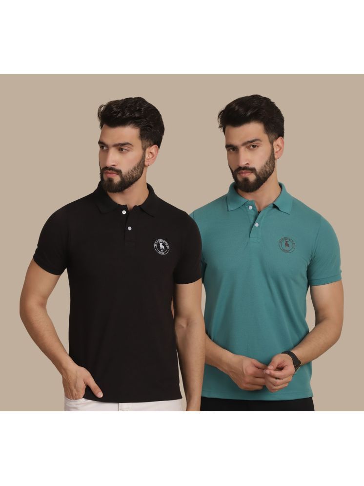     			NVI Multi Cotton Regular Fit Men's Sports Polo T-Shirt ( Pack of 2 )