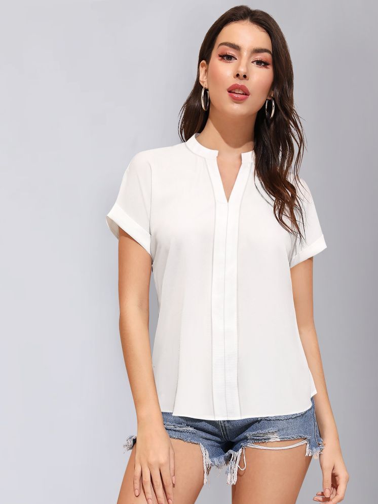     			TOOCHKI White Rayon Women's Regular Top ( Pack of 1 )