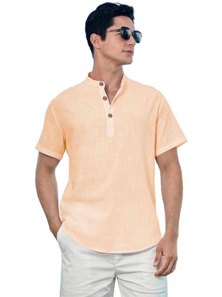     			Vida Loca Orange Cotton Blend Men's Shirt Style Kurta ( Pack of 1 )