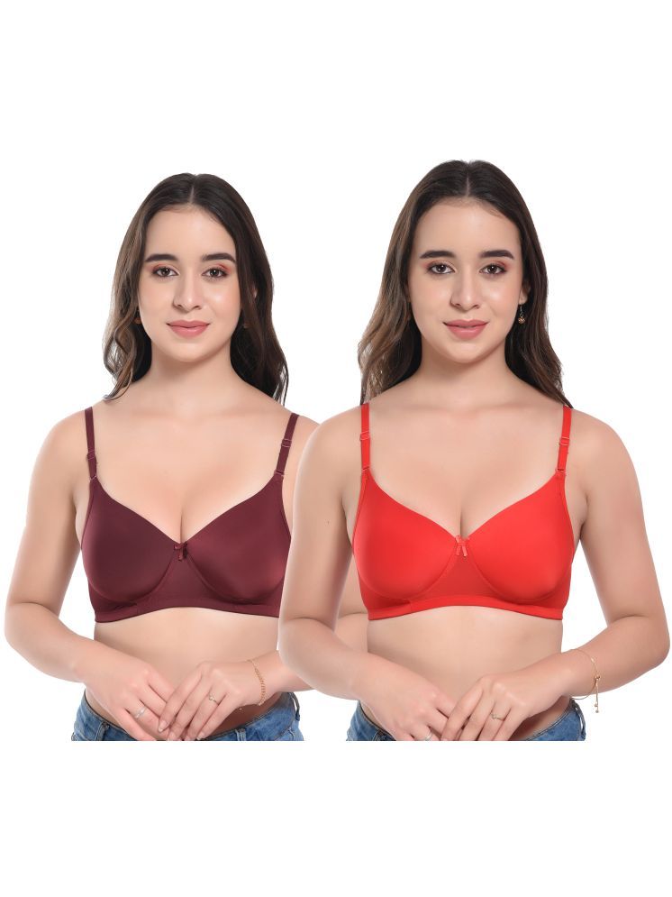     			Viral Girl Red Lycra Heavily Padded Women's Push Up Bra ( Pack of 2 )