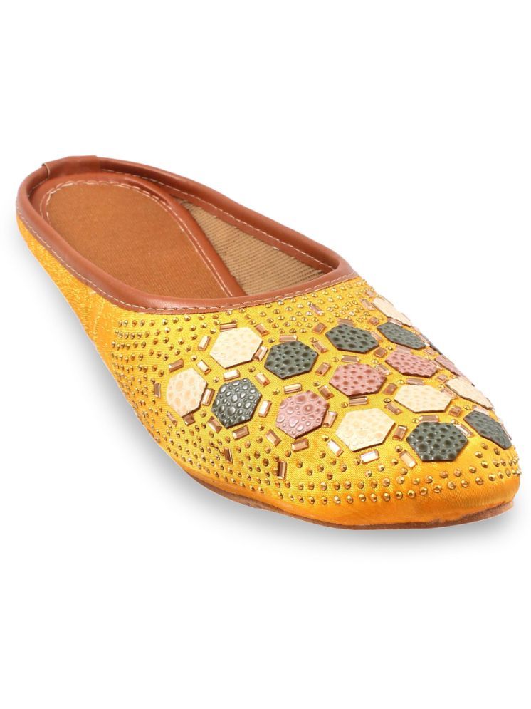     			rajeraj Yellow Women's Mules