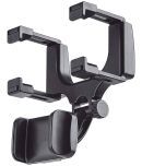 AUTOGROOMZ Rear View Mirror Double Clamp Car Mobile Holder - Black