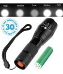 Electric Rechargeable Powerful Bright Black 5 Mode Torch Waterproof Portable - 5W Rechargeable Flashlight Torch ( Pack of 1 )