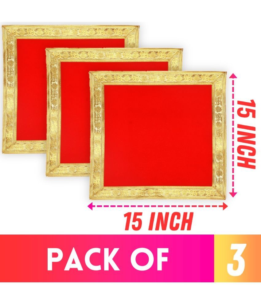     			Bhakti Lehar Pooja Cloth for God ( 15 x 15 Inch ) - 3 Pieces ( Pack of 3 )