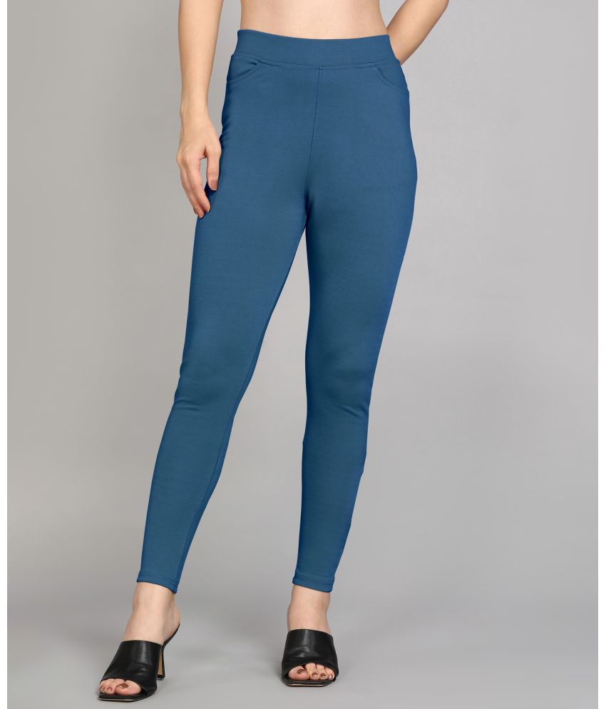     			Colorscube Light Blue Polyester Slim Women's Formal Pants ( Pack of 1 )
