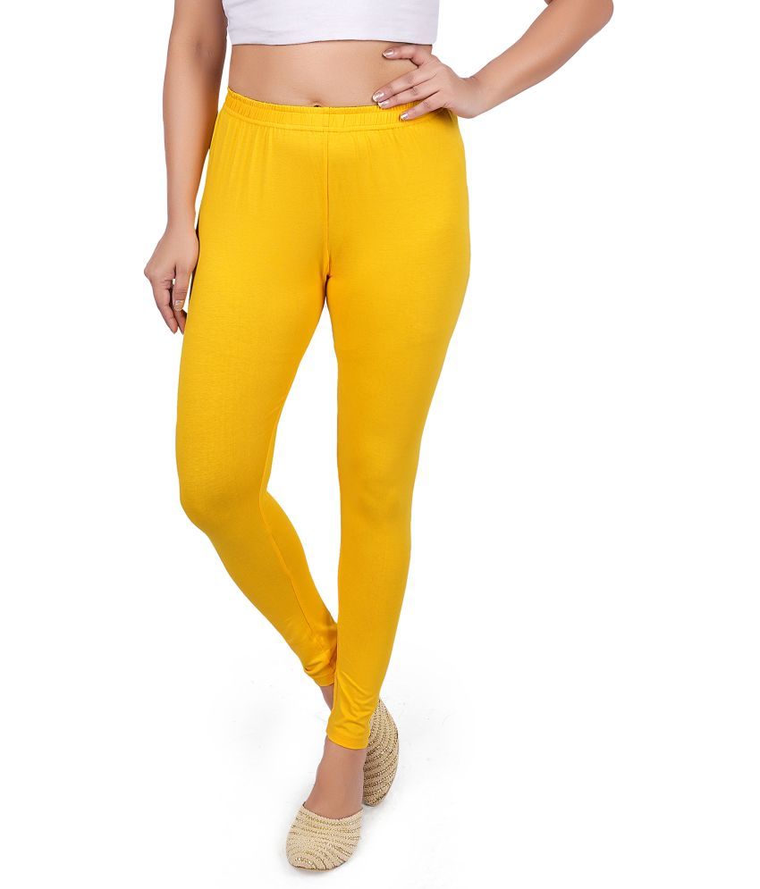     			Colorscube - Yellow Lycra Women's Leggings ( Pack of 1 )