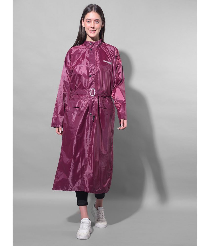     			Dollar Polyester Long Raincoat - Brown