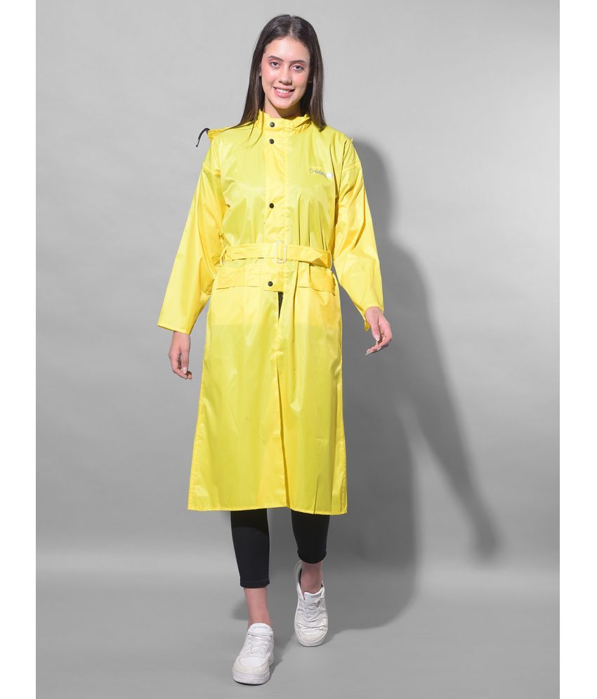     			Dollar Polyester Long Raincoat - Yellow