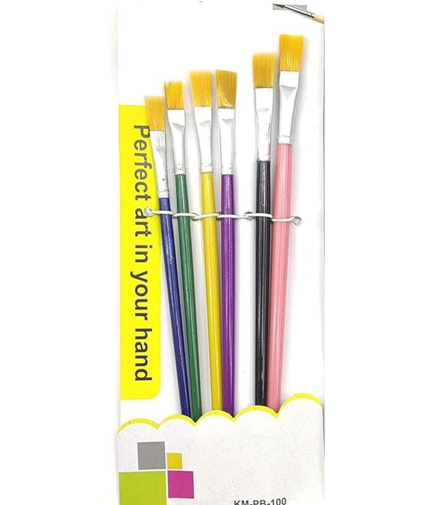     			ECLET 6 Pcs Different Size Paint Brush Set (Flat) A