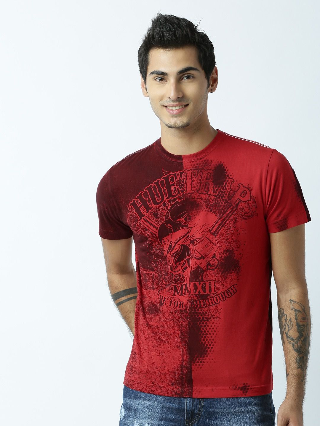     			Huetrap cotton Red Printed T-Shirt Single Pack