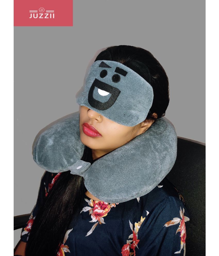     			JUZZII Grey Neck Pillow,Eye Shade ( Pack of 2 )