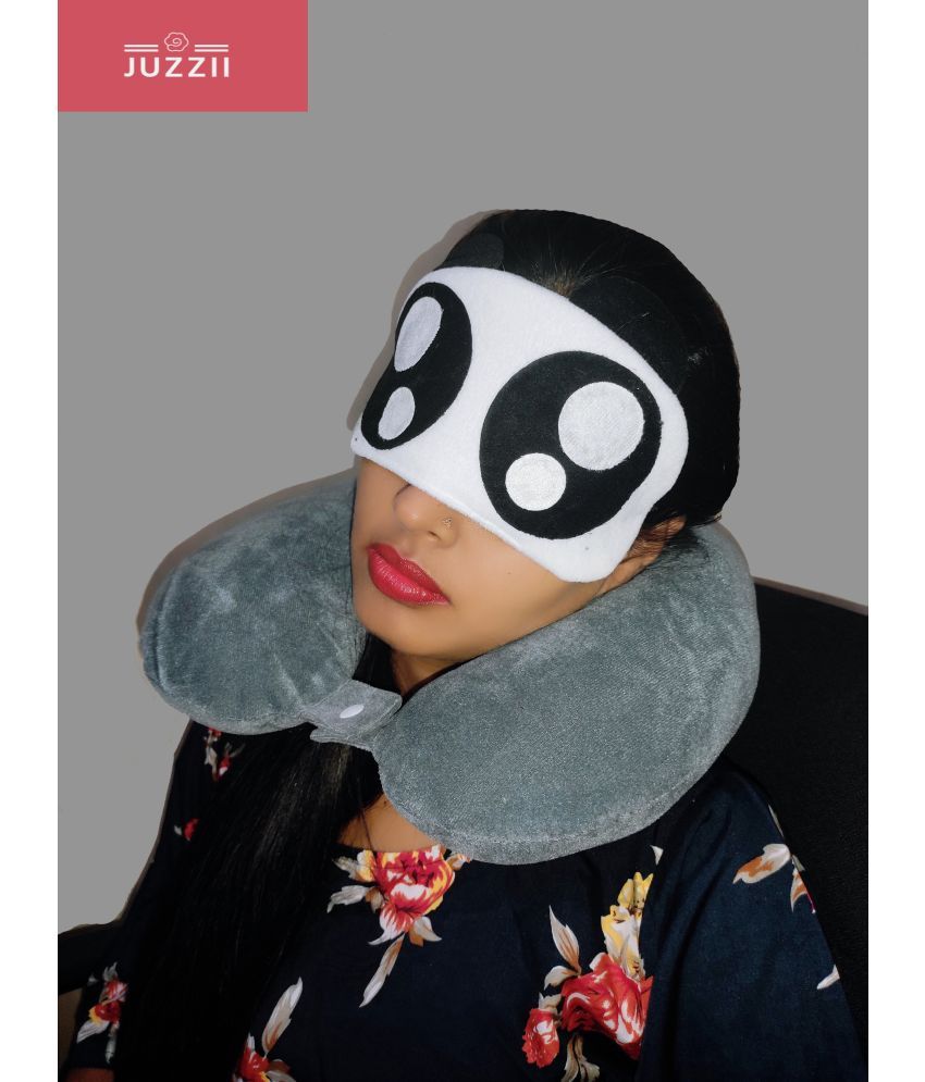     			JUZZII Grey Neck Pillow,Eye Shade ( Pack of 2 )