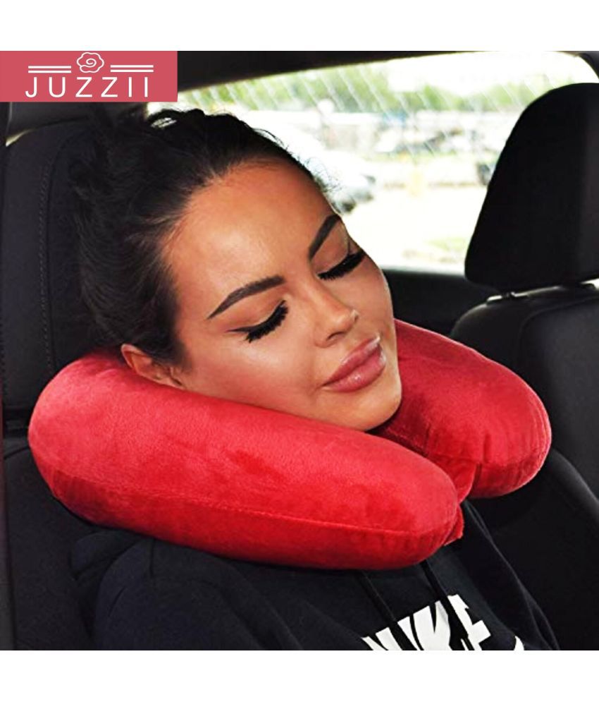     			JUZZII Red Neck Pillow ( Pack of 1 )