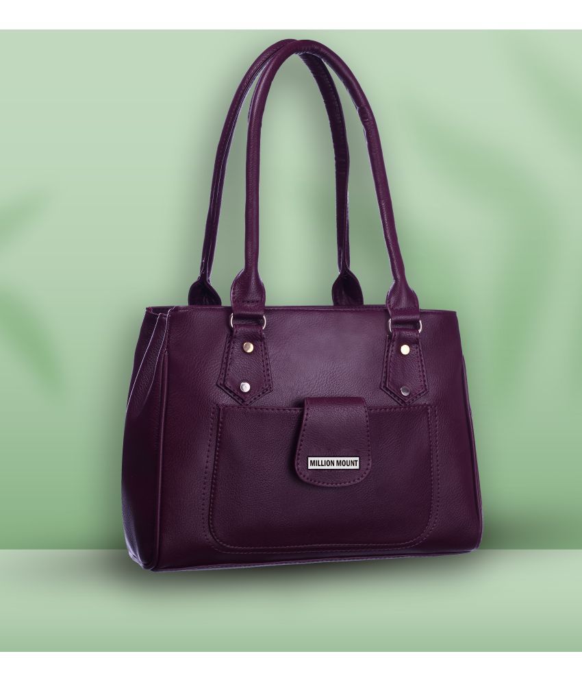     			MILLION MOUNT Purple PU Shoulder Bag