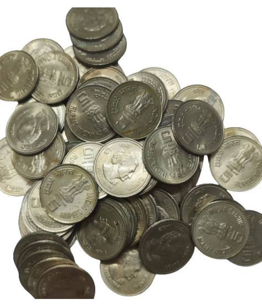     			Rare 5 Rupee Big Indira Gandhi 5 Coins Set