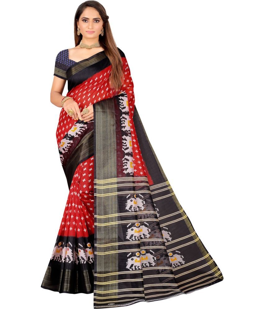     			Vkaran Cotton Silk Applique Saree Without Blouse Piece - Grey ( Pack of 1 )