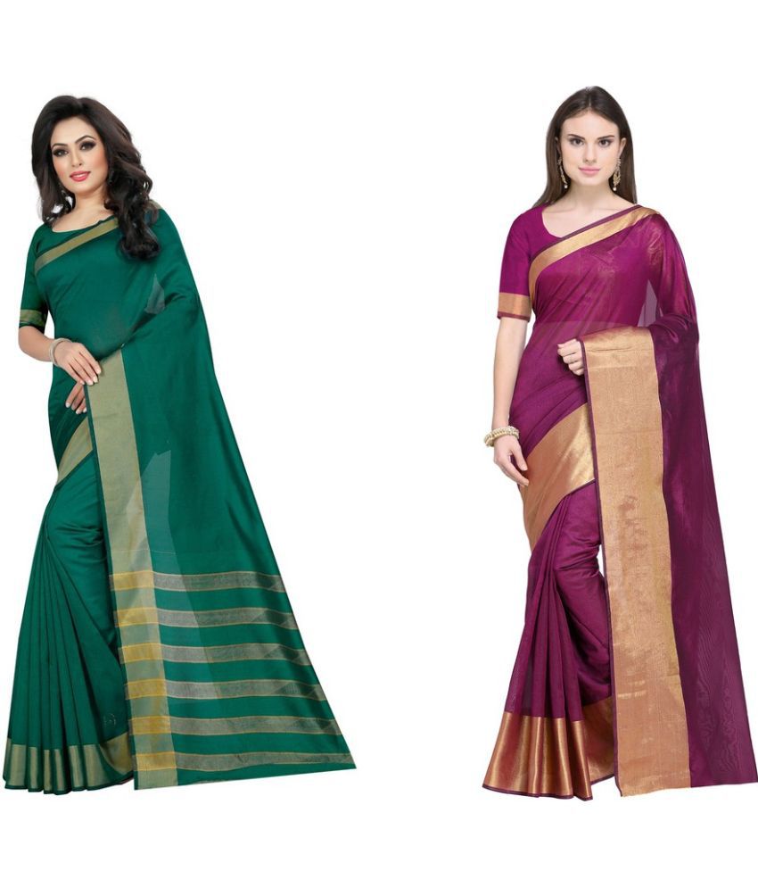     			Vkaran Cotton Silk Applique Saree Without Blouse Piece - Maroon ( Pack of 1 )