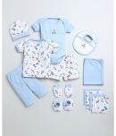 BUMZEE Blue & White Baby Boys Baby Gift Set Pack Of 13 Age - 0-3 Months