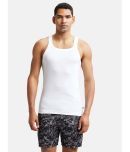 Jockey US26 Men Super Combed Cotton Rib Square Neckline Gym Vest - White