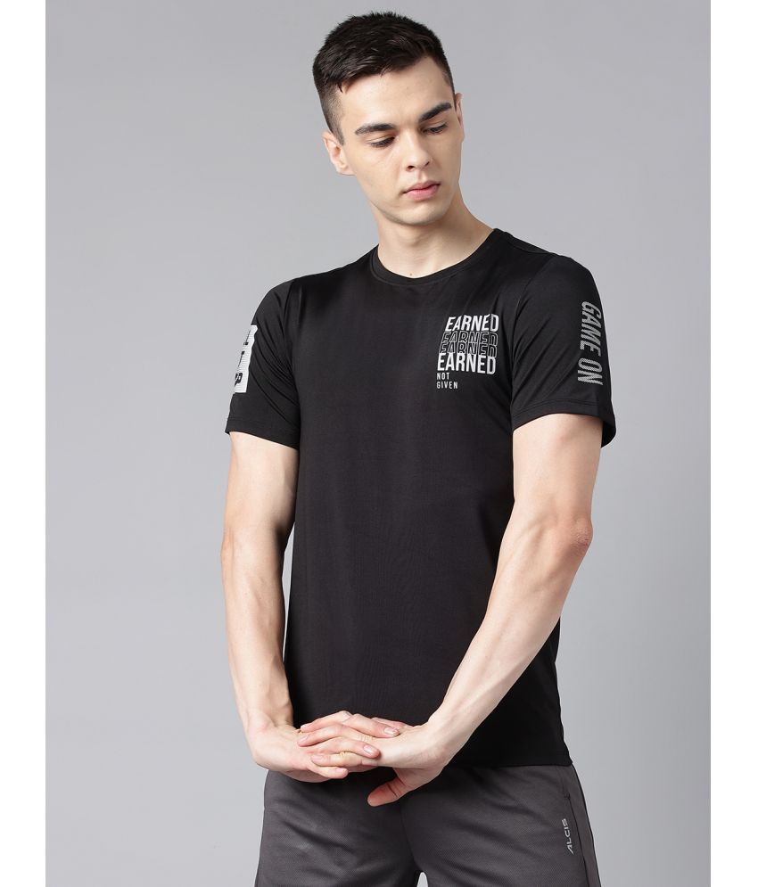     			Alcis Black Polyester Slim Fit Men's Sports T-Shirt ( Pack of 1 )