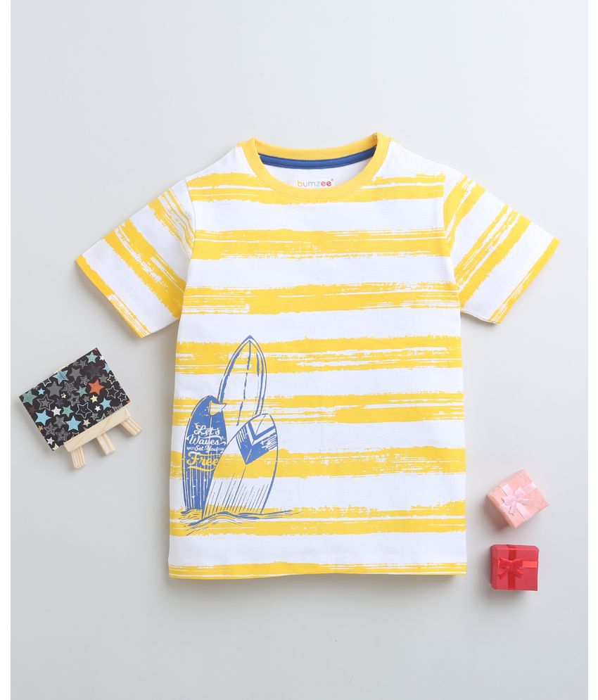     			BUMZEE Yellow Cotton Boy's T-Shirt ( Pack of 1 )