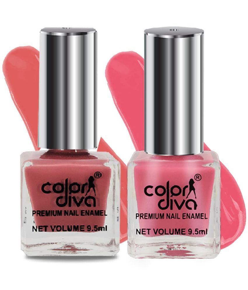     			COLOR DIVA Spring Edition Nail Polish, 9.5ml Each | Quick-Drying, Pack Of 2 (Nude Peach & Nude Pink)