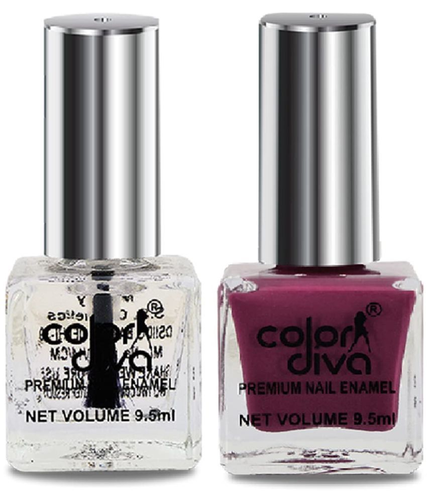     			COLOR DIVA Stunning Mauve Nail Polish, 9.5ml Each, Pack Of 2 (Mauve & Top Coat)