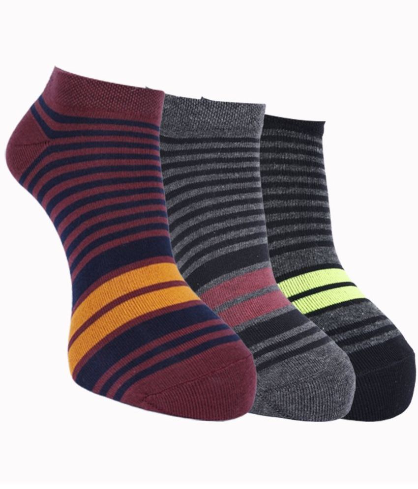     			Force NXT Cotton Blend Men's Striped Multicolor Ankle Length Socks ( Pack of 3 )