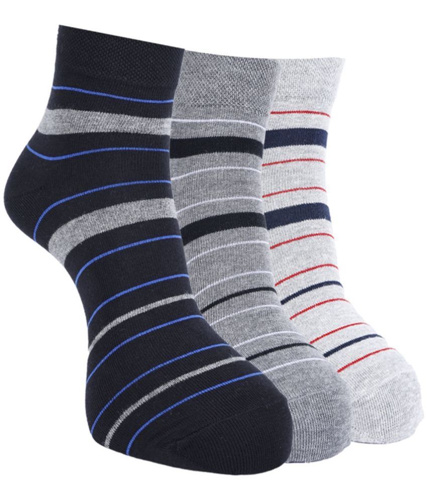     			Force NXT Cotton Blend Men's Striped Multicolor Ankle Length Socks ( Pack of 3 )