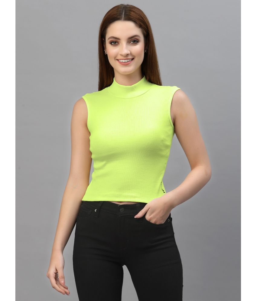     			Friskers Fluorescent Green Cotton Women's Regular Top ( Pack of 1 )