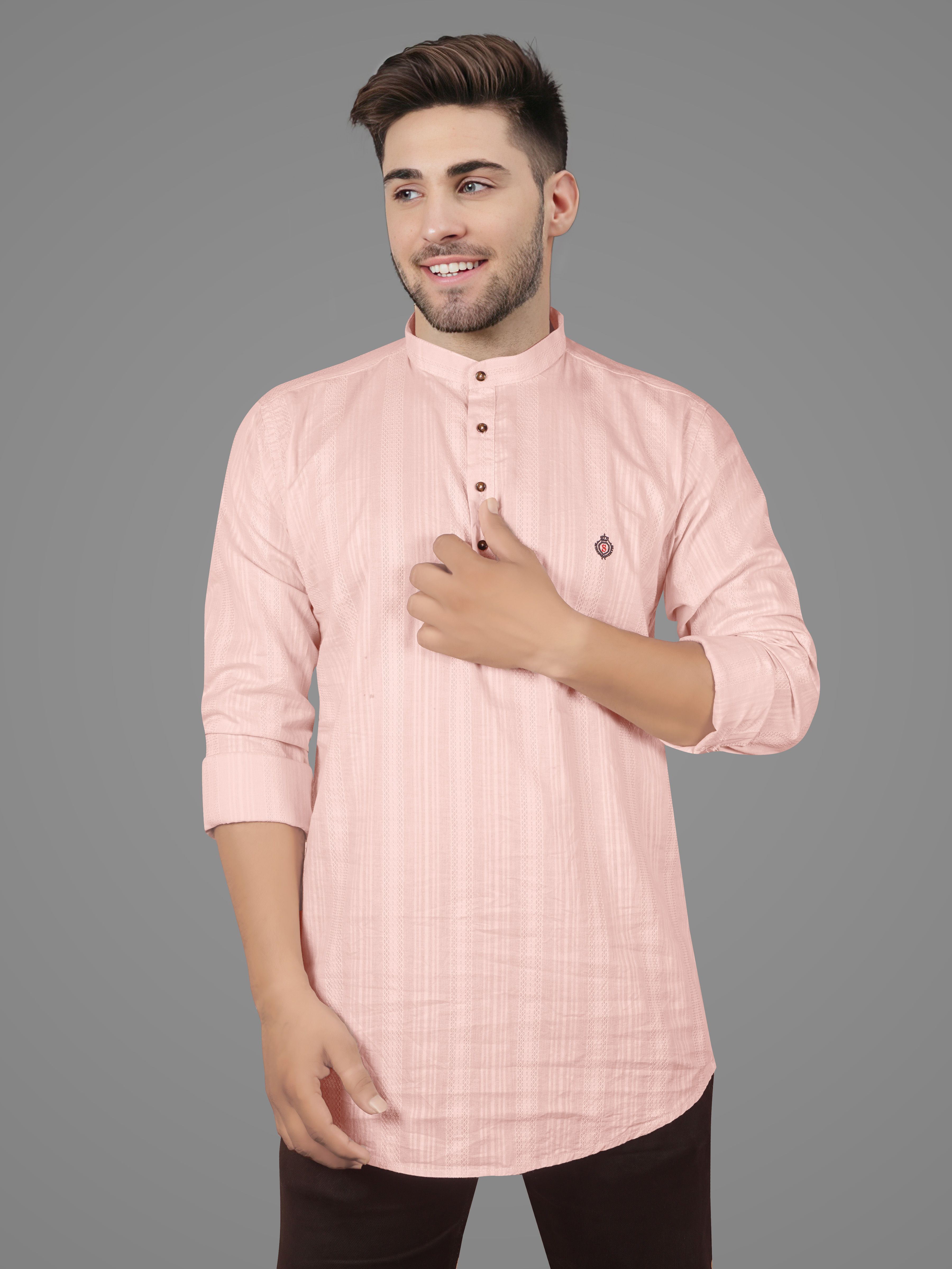     			JB JUST BLACK 100% Cotton Regular Fit Solids Full Sleeves Men's Casual Shirt - Pink ( Pack of 1 )