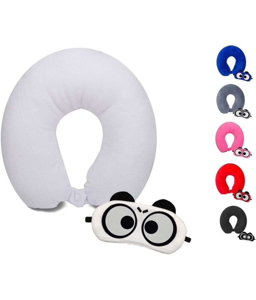     			JUZZII White Neck Pillow,Eye Shade ( Pack of 2 )