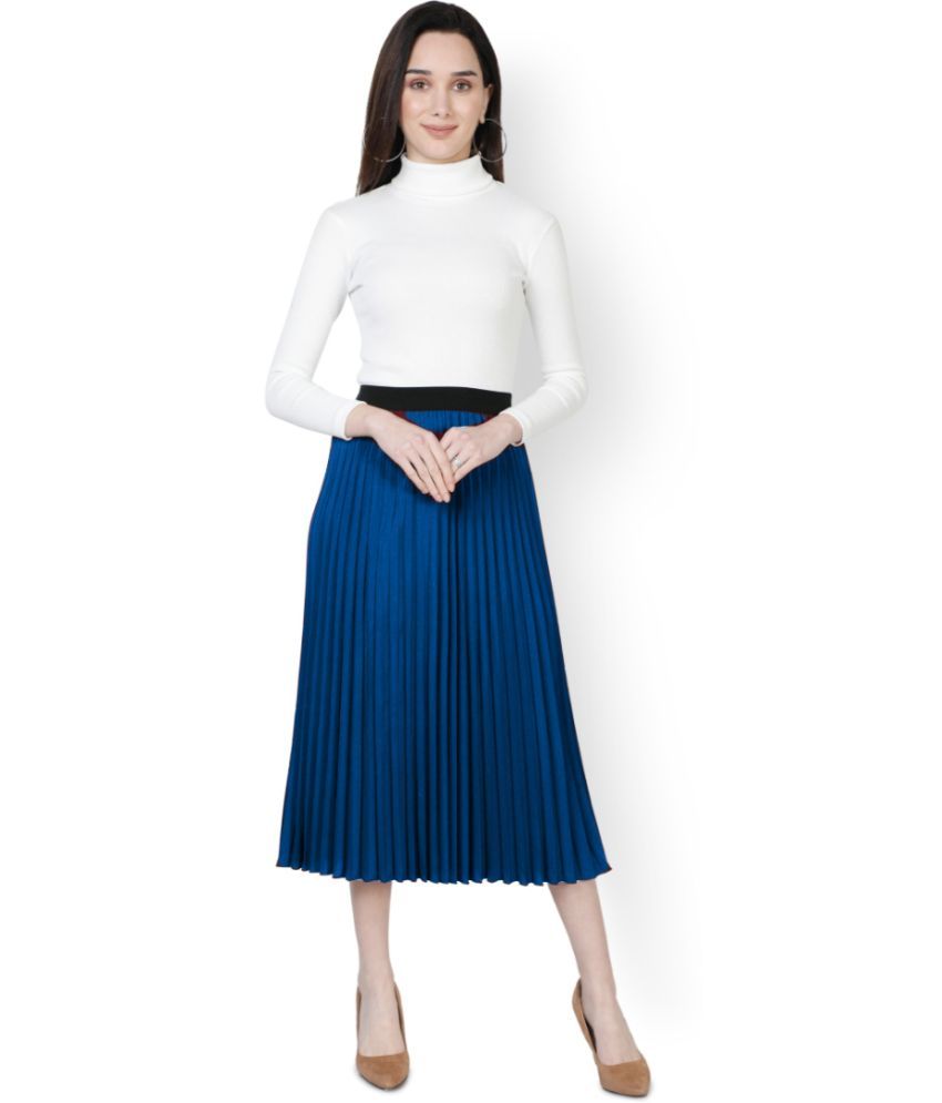     			Krunal Raiyani Blue Polyester Women's A-Line Skirt ( Pack of 1 )