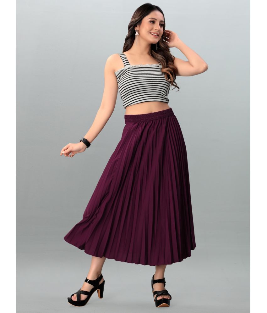     			Krunal Raiyani Wine Polyester Women's A-Line Skirt ( Pack of 1 )