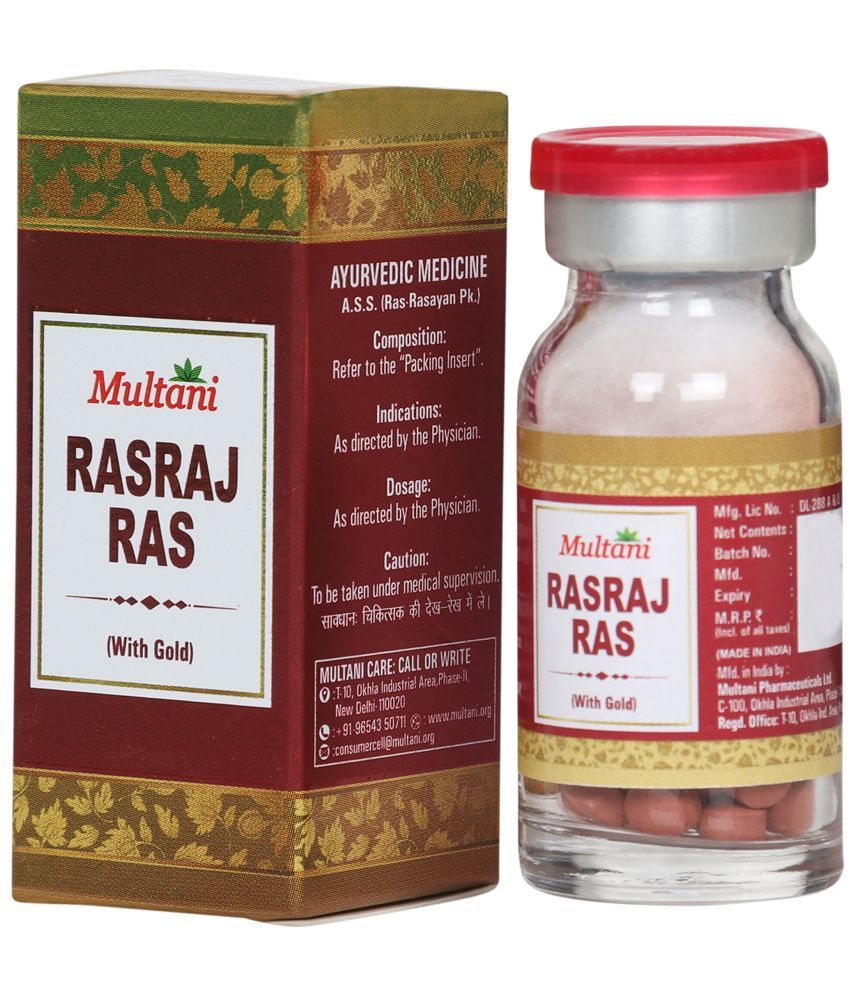     			Multani Rasraj Ras With Gold | Enriched With 24 Carat Gold, Moti Pishti, Ashwagandha & Abhrak Bhasma | Helpful In Pains Causes By Vata Imbalance/वात रोग | 10 Tablets