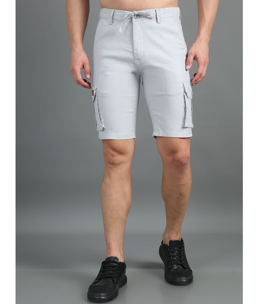     			Paul Street Silver Linen Men's Shorts ( Pack of 1 )