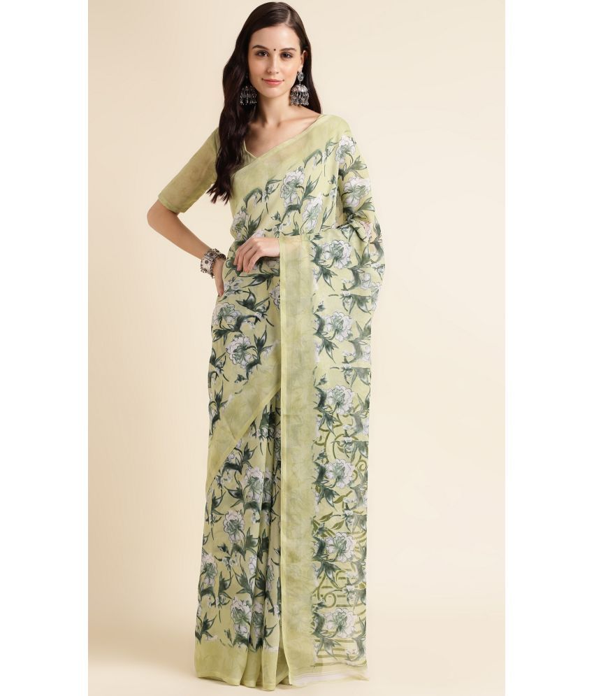     			Rekha Maniyar Georgette Printed Saree With Blouse Piece - Beige ( Pack of 1 )