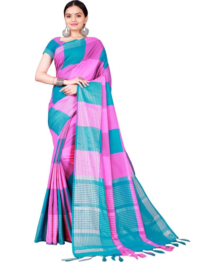     			Saadhvi Cotton Silk Applique Saree Without Blouse Piece - Multicolor ( Pack of 1 )