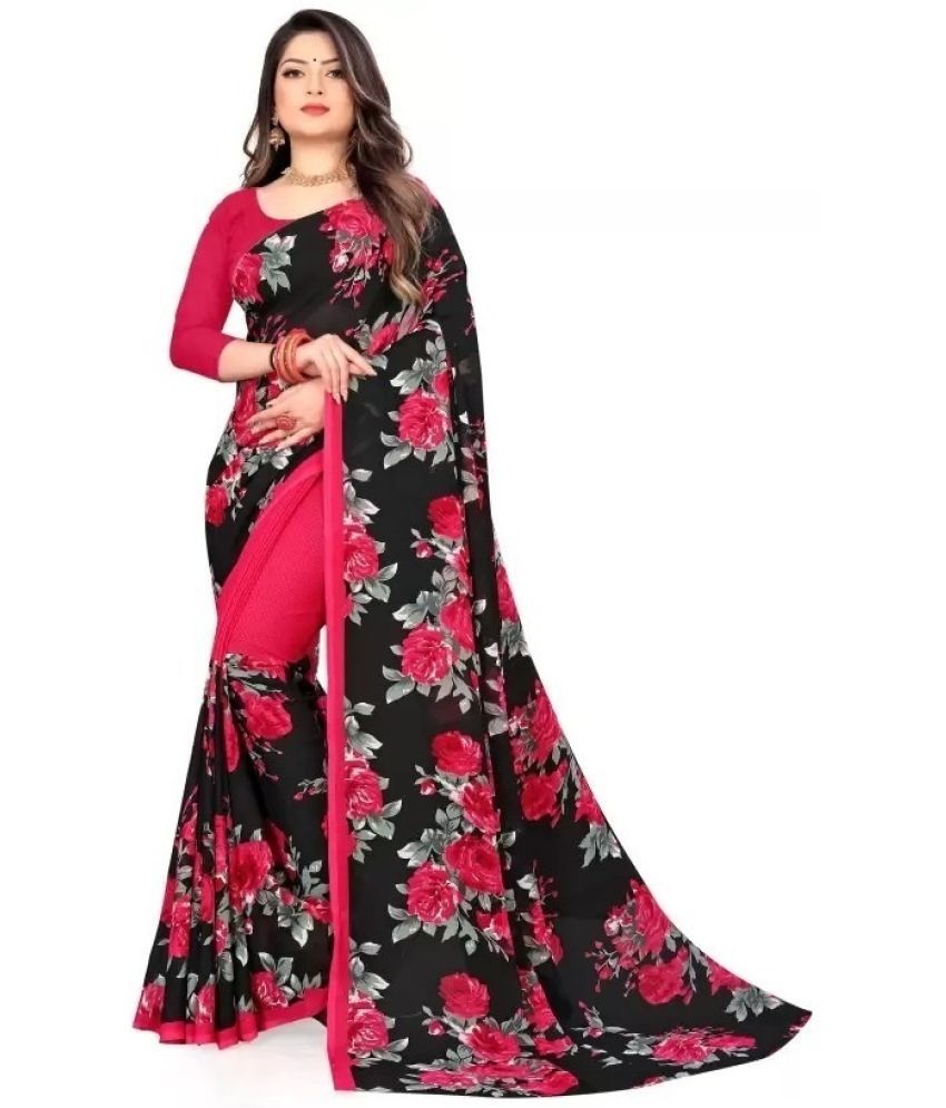     			Saadhvi Cotton Silk Applique Saree Without Blouse Piece - Pink ( Pack of 1 )