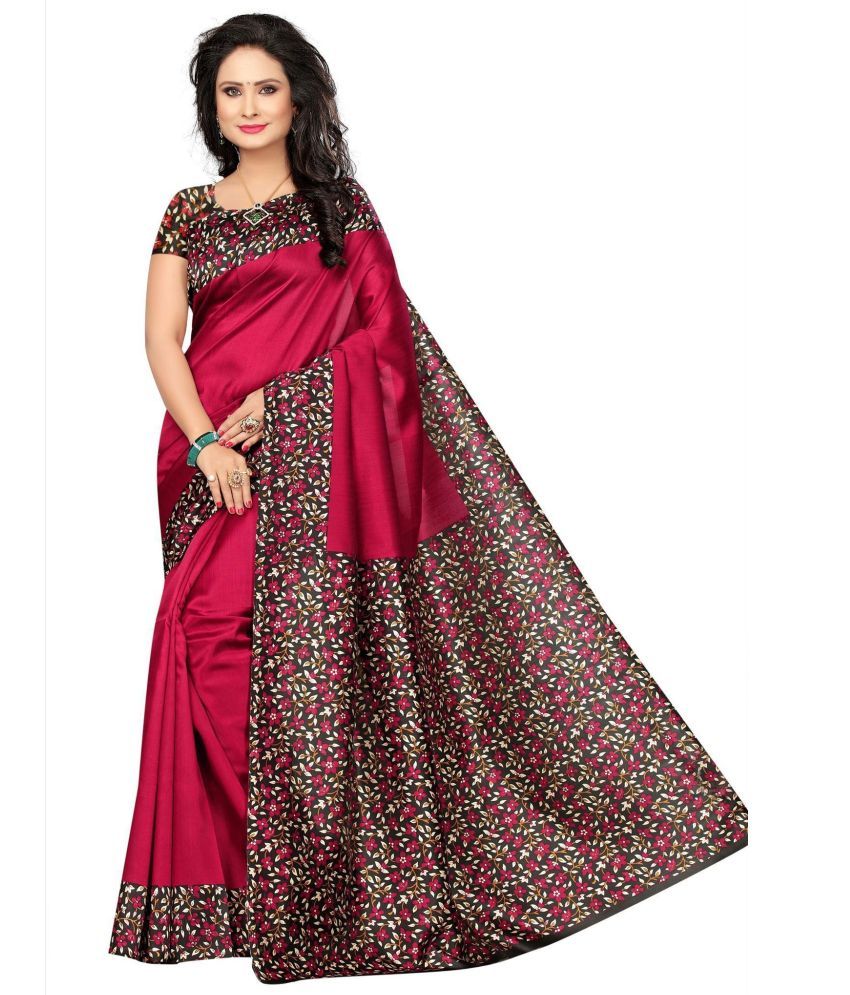     			Saadhvi Cotton Silk Applique Saree Without Blouse Piece - Maroon ( Pack of 1 )