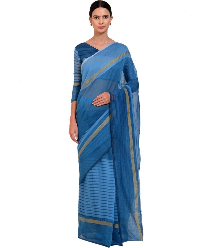     			Saadhvi Cotton Silk Applique Saree Without Blouse Piece - Light Blue ( Pack of 1 )